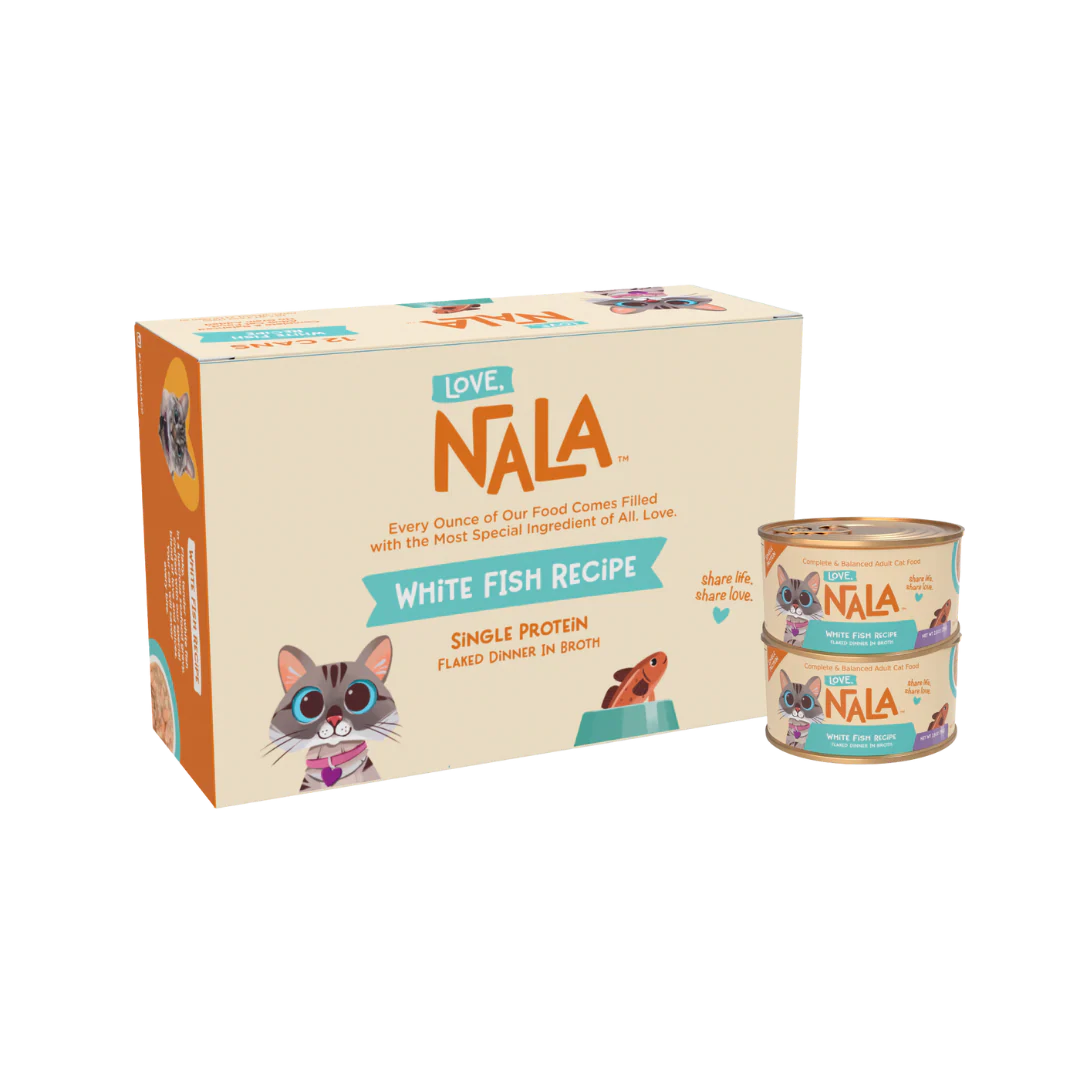 LOVE, NALA - Single Protein White Fish Flaked Wet Cat Food - Hydration Broth, Natural, Grain-Free, Non-GMO, No Gums, No Carrageenan, Human-Grade White Fish, Added Vitamins & Minerals - 2.8 oz, 12 Cans - Image 2