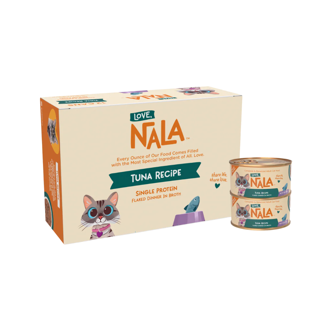 LOVE, NALA - Single Protein Tuna Flaked Wet Cat Food - Hydration Broth, Natural, Grain-Free, Non-GMO, No Gums, No Carrageenan, Human-Grade Tuna, Added Vitamins & Minerals - 2.8 oz, 12 Cans - Image 2